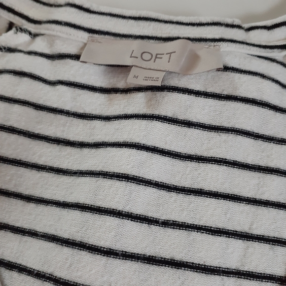Loft Women Tee Top Shirt Striped Size M - Picture 2 of 3